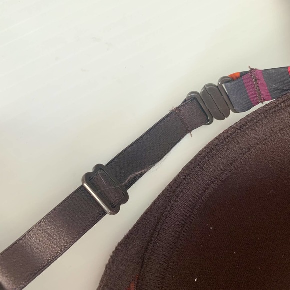 Marie Jo L'Adventure Maroon Multi-Color Striped Adjustable Bra Women's Size 34E - Picture 5 of 9